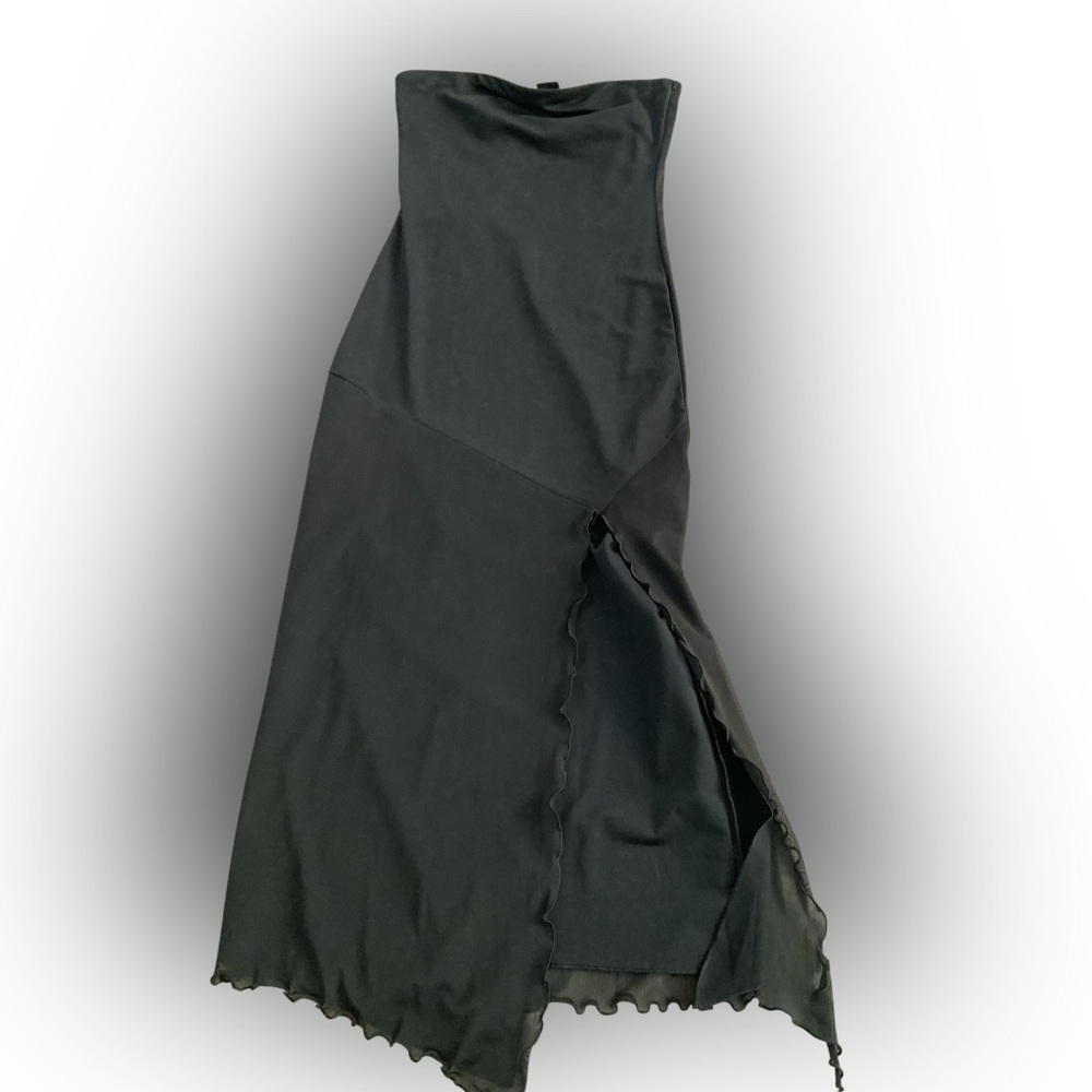 Urban Outfitters Strapless Black Asymmetrical Midi Dress Size XS